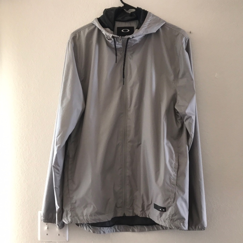 Oakley Windbreaker Rain Jogger Jacket Gray Medium